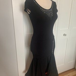 Classy Black Rhythm/Latin Dance Dress Size S/M